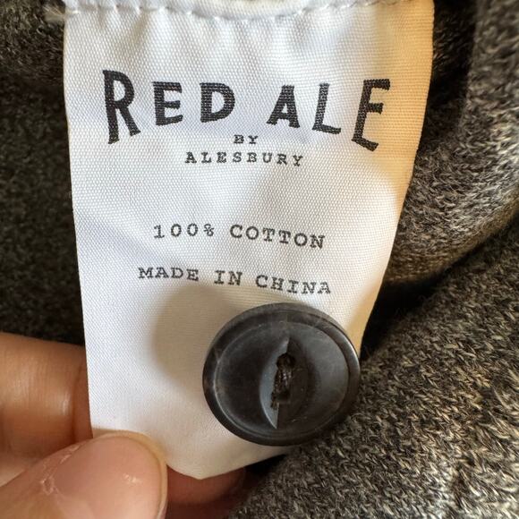 Red Ale Henley Sweater Mock Neck Pullover Gray Charcoal Long Sleeve NWT Size M - Picture 7 of 8